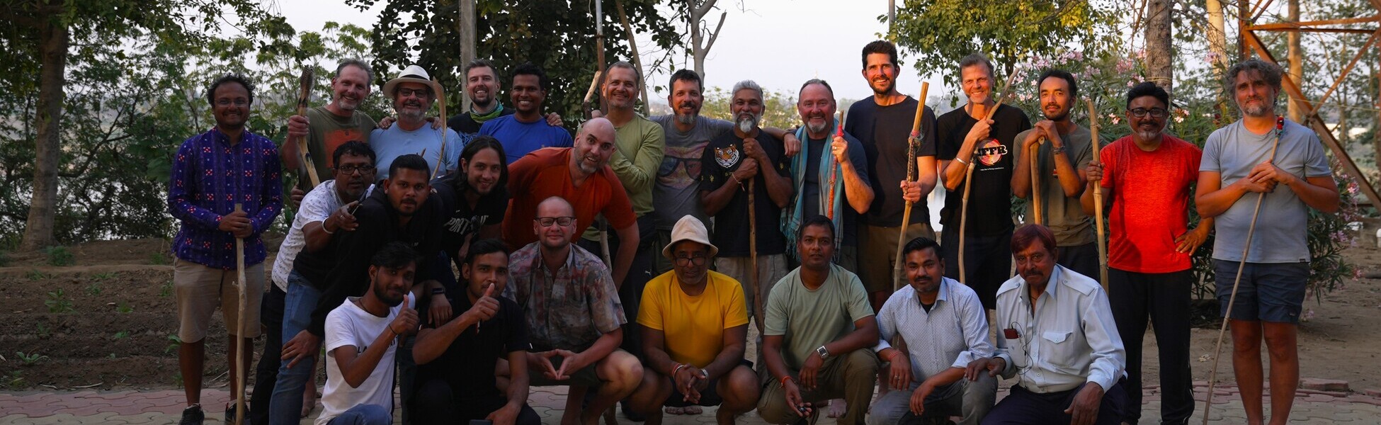 Cast and crew of Koen Bugter's documentary 'The New Man' at the holy Narmada River; a Trisna Films® and Human Potential Production featuring spiritual guides and participants. Fixer in Andijan, film fixer in andijan, media fixer in andijan, movie fixer in andijan, production fixer in andijan, line producer in Andijan