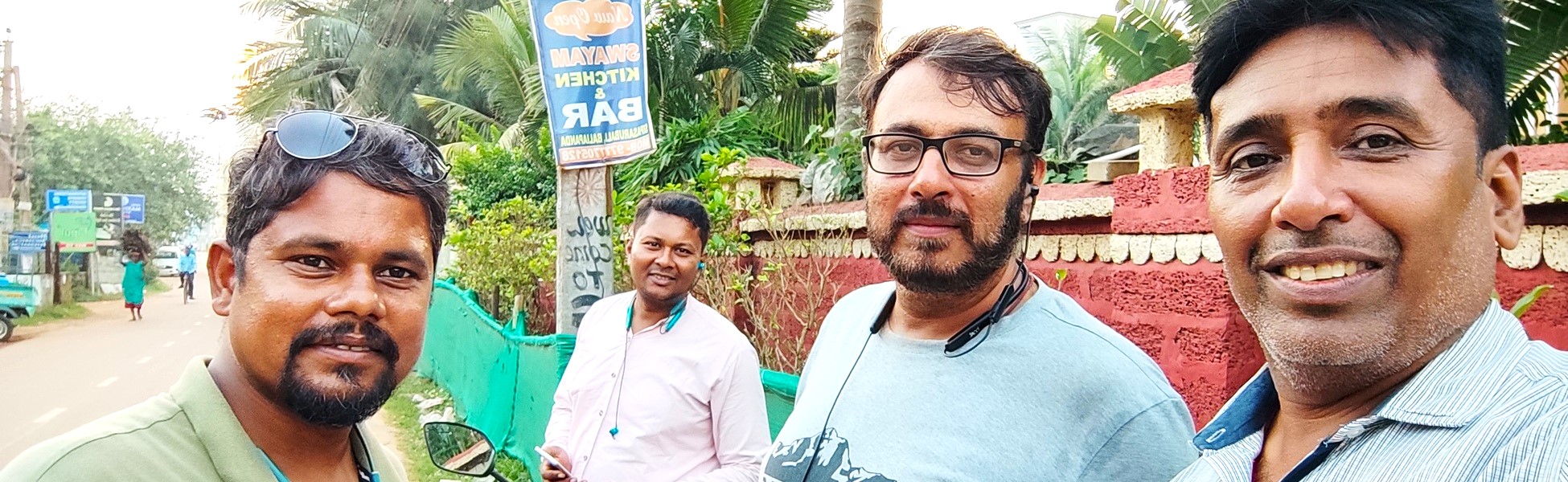 Five members of the Trisna Films Odisha team standing outdoors in a lush garden area during a short film production in Puri, India. animation film production house in haryana, animation film production house in sonipat, animation video production house in haryana, animation video production house in sonipat, animation production house in haryana, animation production house in sonipat, animation film production company in haryana, animation film production company in sonipat, animation video production company in haryana, animation video production company in sonipat, animation production company in haryana, animation production company in sonipat